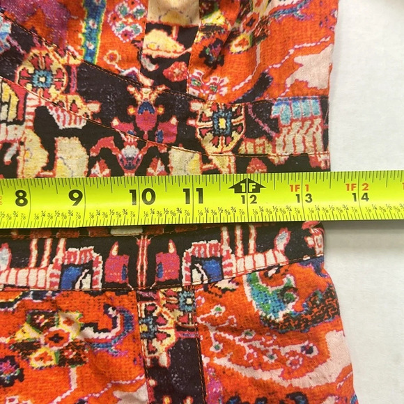 Anthropologie Floral Abstract Maxi Dress in Red Motif V Neck Boho Womens Size 2 - Picture 14 of 16